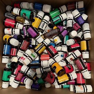 Empty Young Living essential oil bottles for DIY